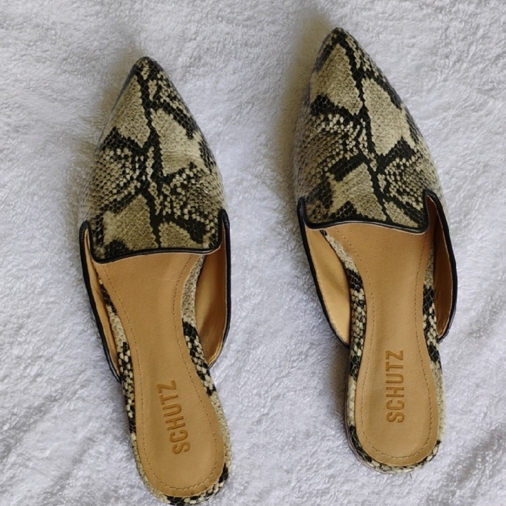 Schutz Snake Print Women's Mules